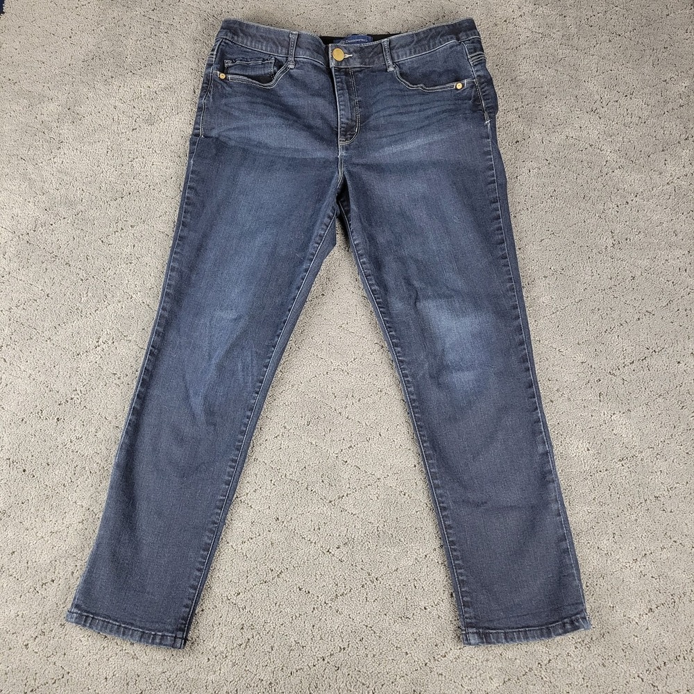 Democracy Jeans Womens 14 Blue Ankle Skimmer Skinny Ab Solution Dark Wash Denim